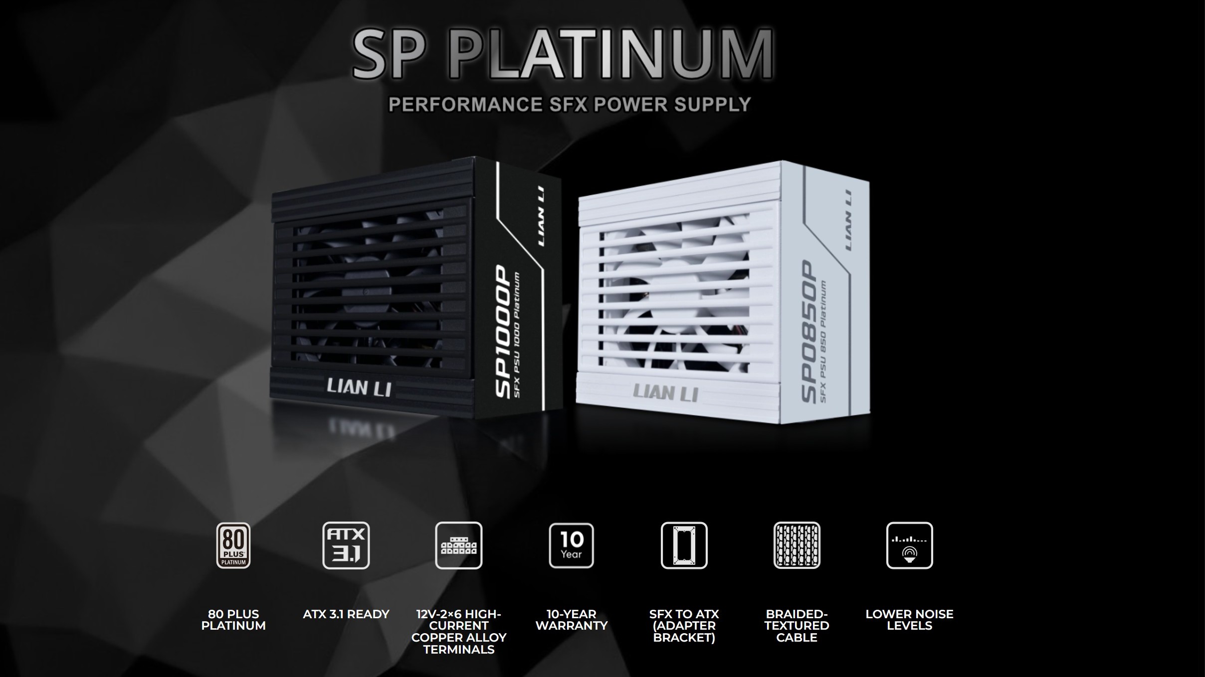 LIAN LI SP Platinum 850W SP0850P SFX電源 Lian Liの80PLUS Platinum SFX電源「SP Platinum」が発売、PCIe 5.1